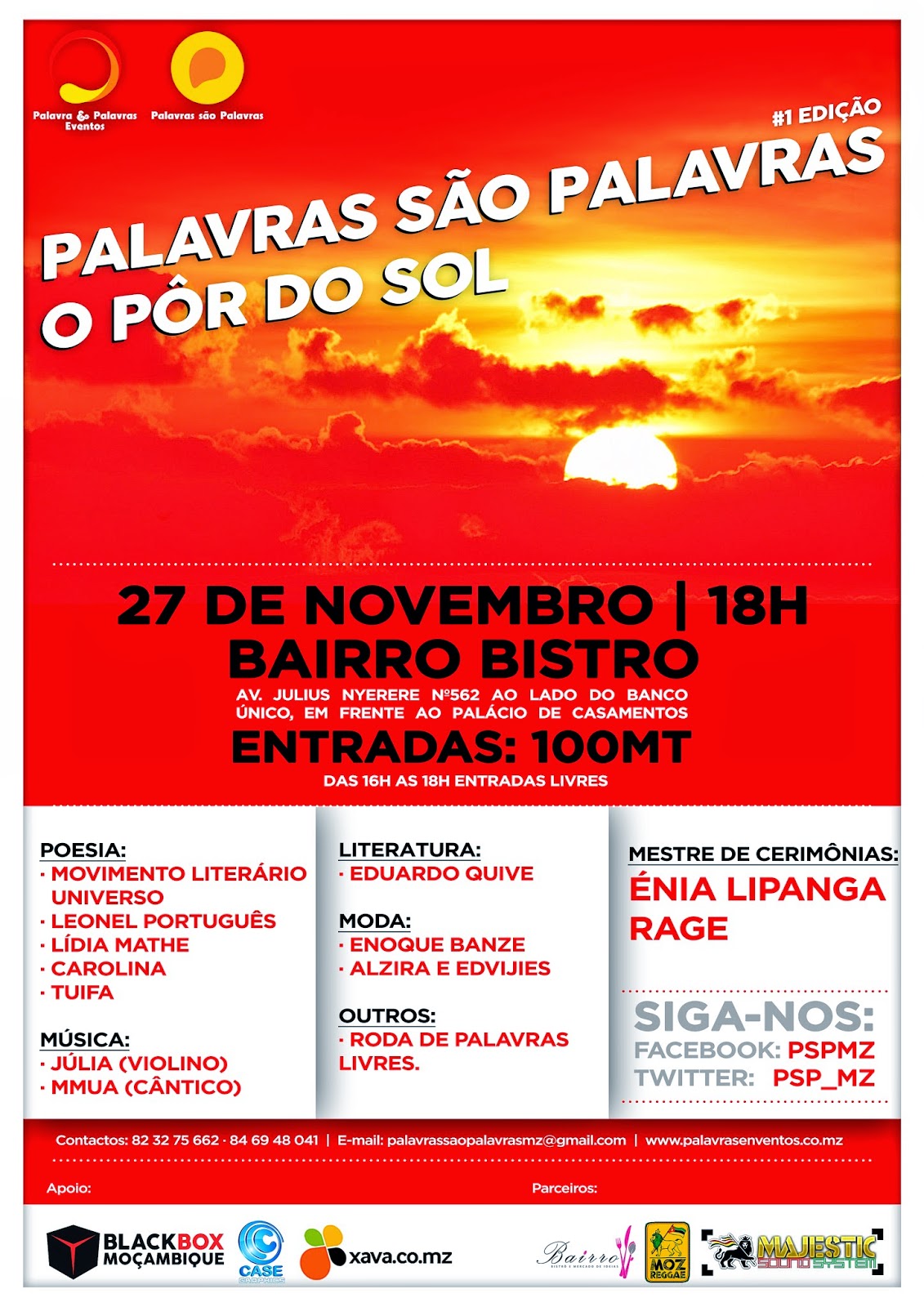 PALAVRAS SÃO PALAVRAS- O PÔR DO SOL (MAPUTO-MOCAMBIQUE)