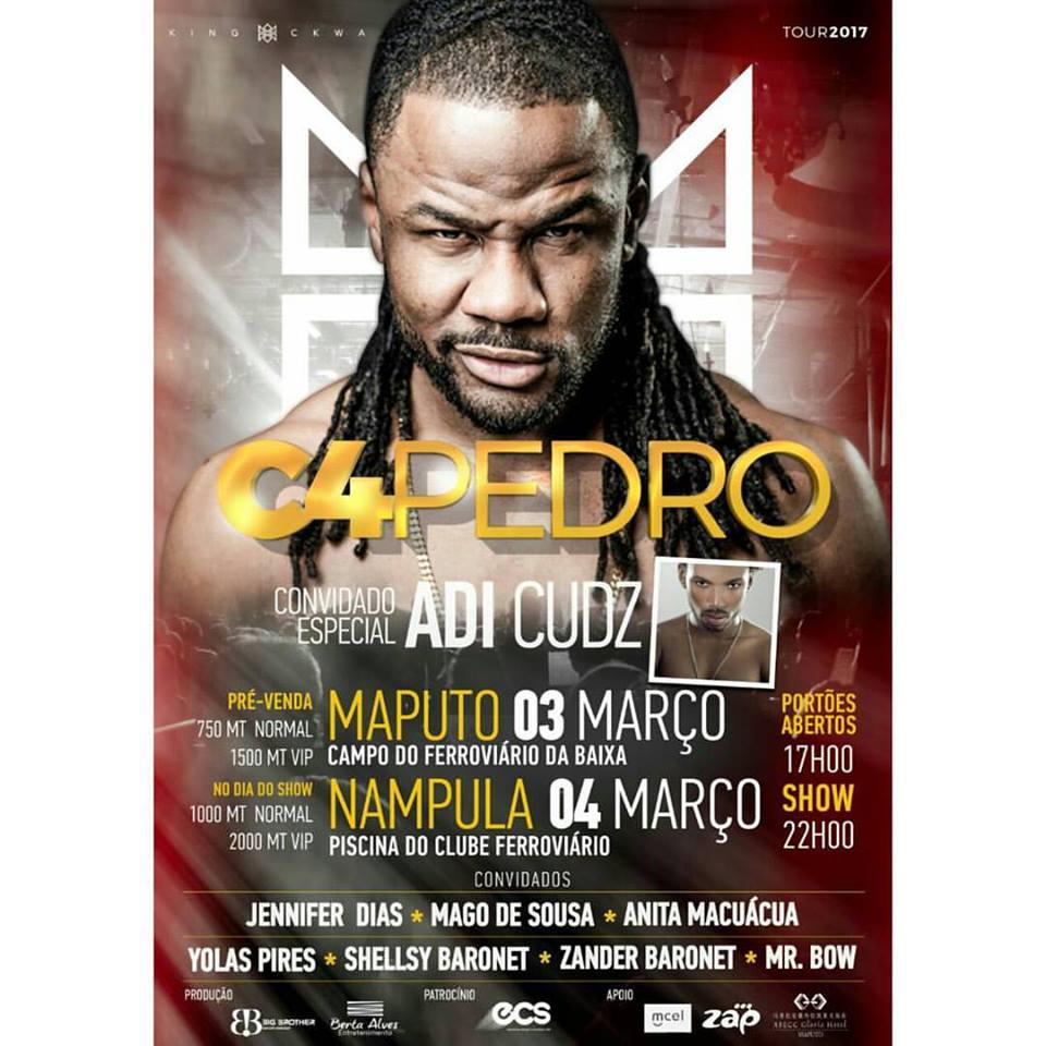 Shows de C4 Pedro e sua Banda em Maputo e Nampula