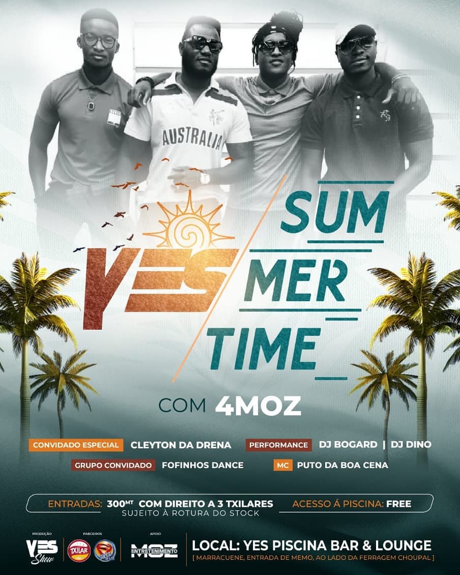Yes Piscina Bar & Lounge apresenta “Yes Summer Time” com o grupo 4Moz
