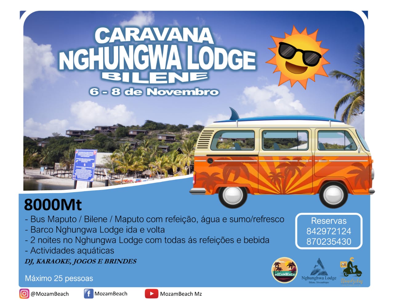 Caravana Nghunghwa Lodge na Praia do Bilene