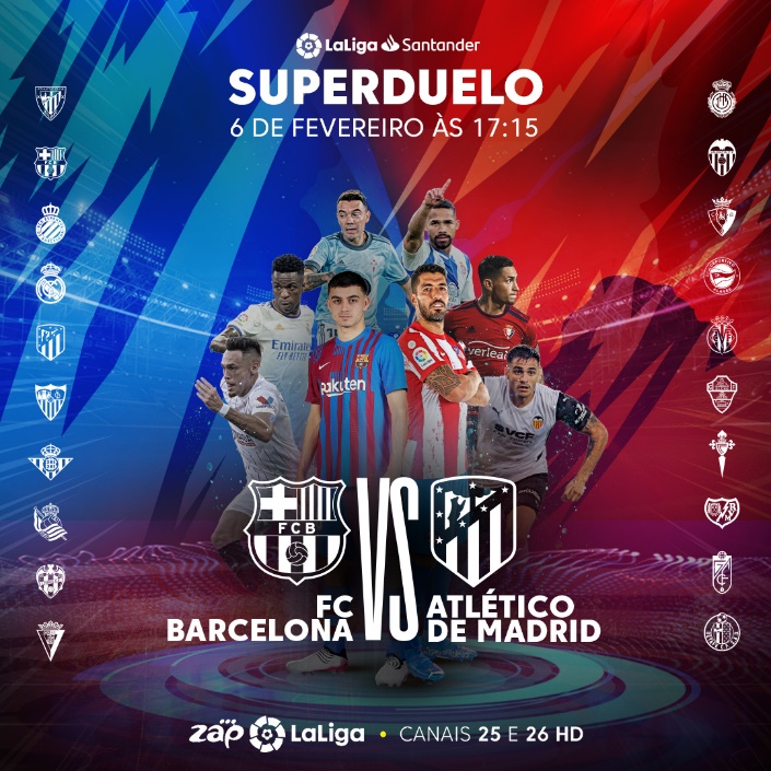 ACOMPANHE O SUPERDUELO ESPANHOL “FC BARCELONA VS ATLÉTICO DE MADRID’”
