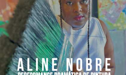 Performance dramática de pintura ao vivo com a artista plástica, escultora e artesã Aline Nobre