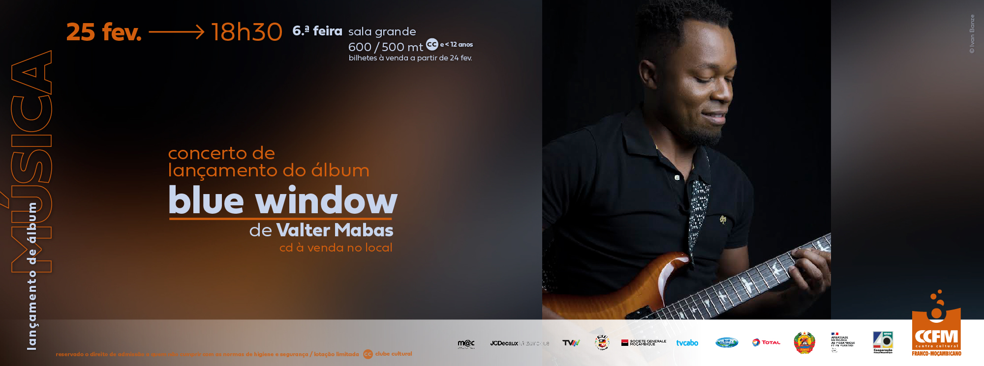 Valter Mabas lança o álbum “Blue Window” em concerto no Centro Cultural Franco-Moçambicano