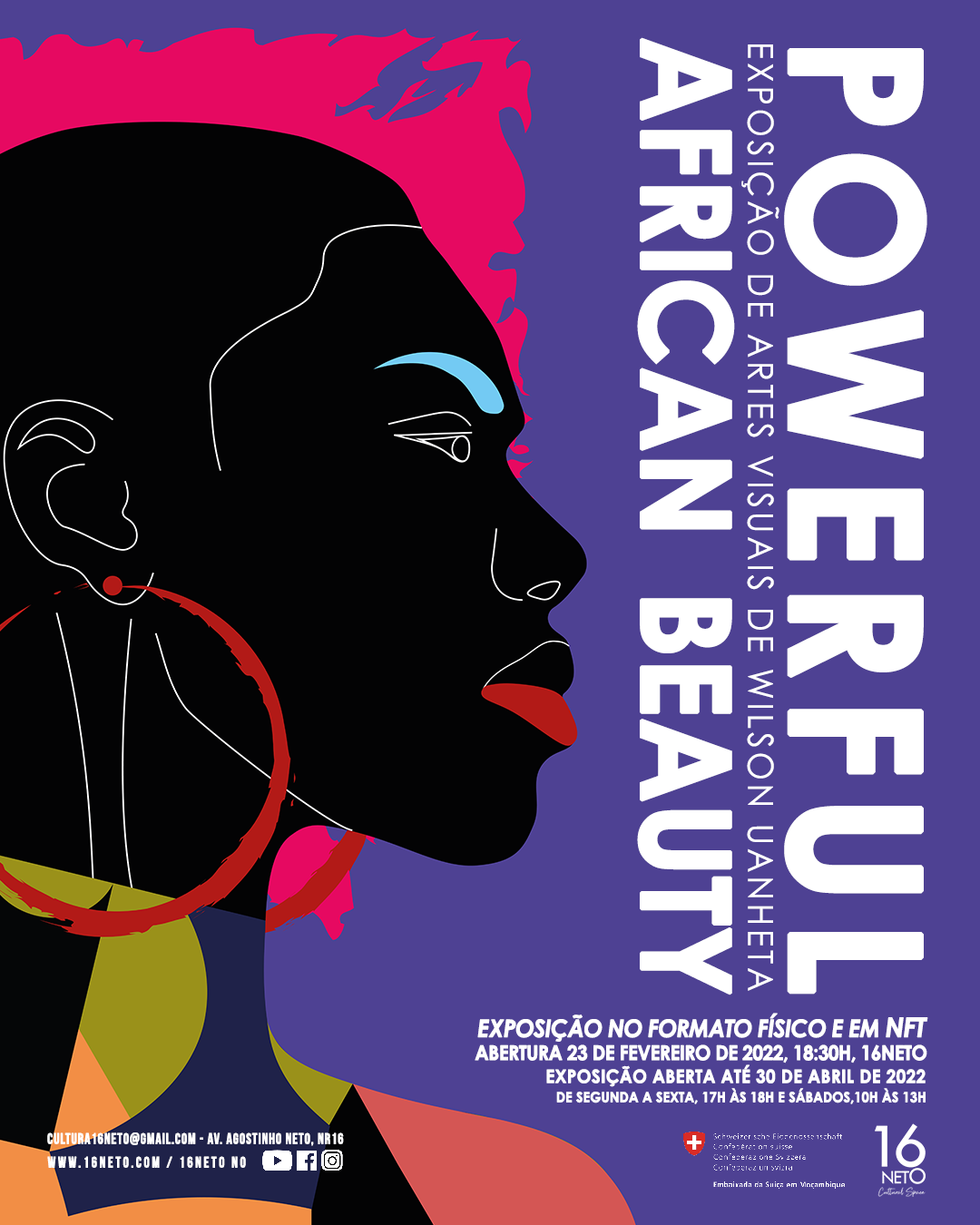 “POWERFUL AFRICAN BEAUTY” – exposição de artes visuais de Wilson Uanheta a ser inaugurada no 16 Neto