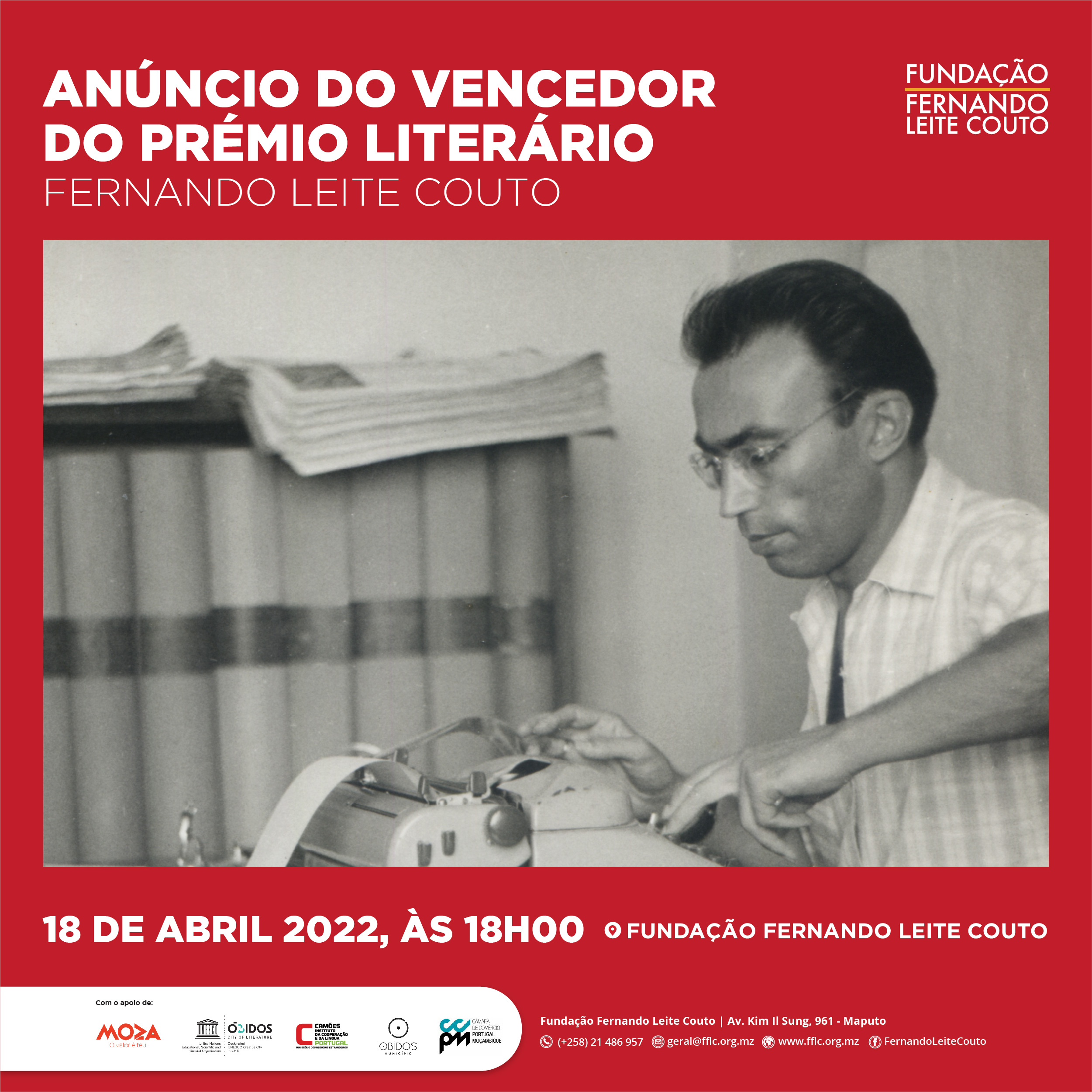 Vencedor do Prémio Literário Fernando Leite Couto será anunciado no dia 18 de Abril