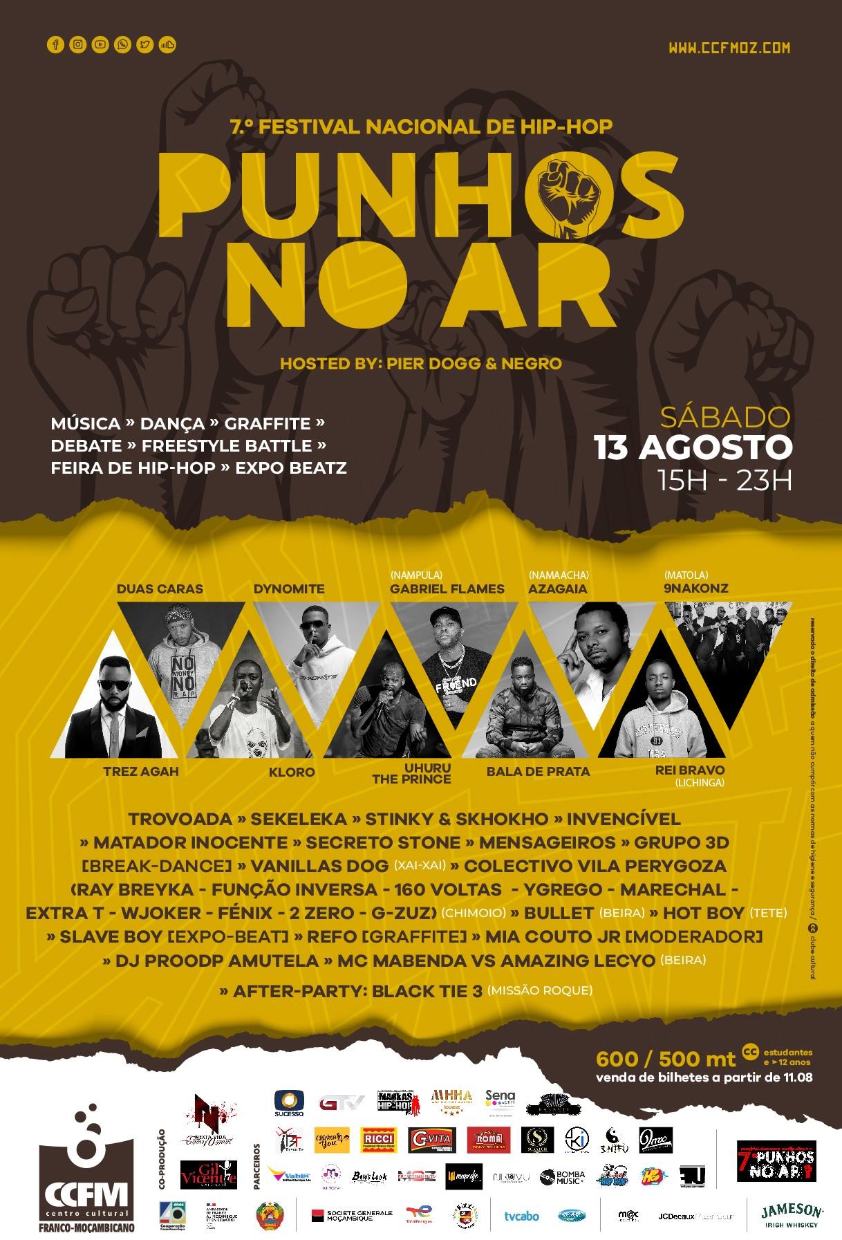 Centro Cultural Franco-Moçambicano acolhe a 7ª edição do Festival Nacional de Hip-Hop “Punhos no Ar”