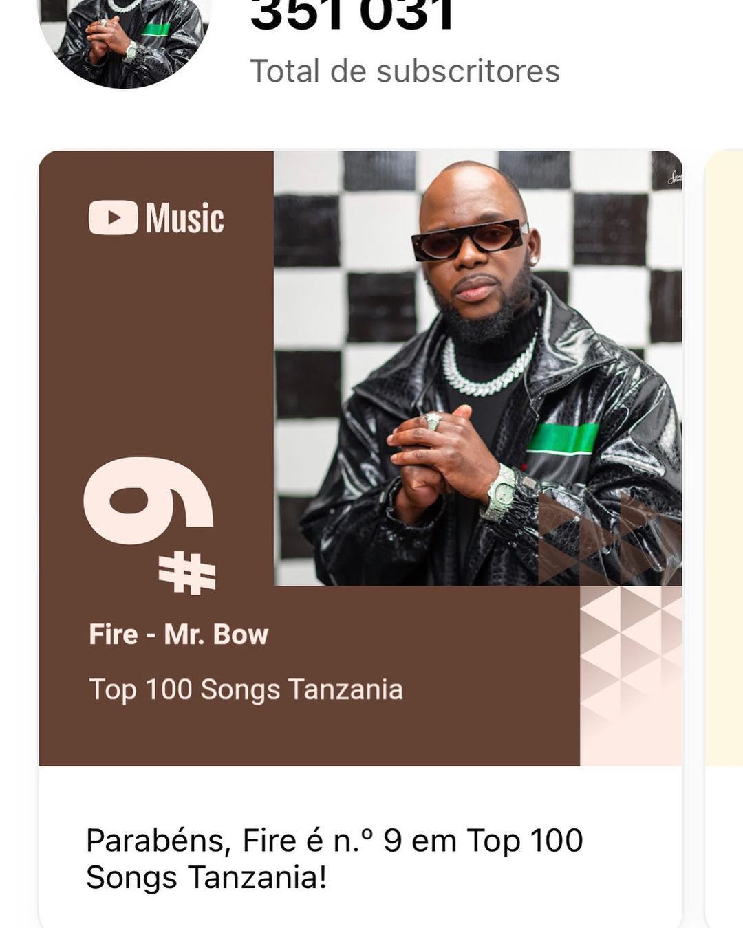 Nova música de Mr. Bow ocupa 9° lugar das 100 mais tocadas na Tanzânia