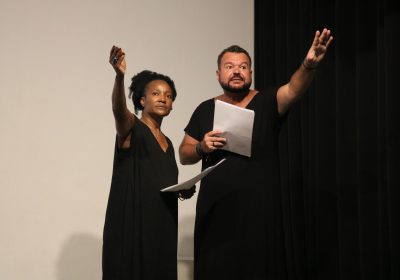 Expedito Araujo e Lucrécia Paco repetem a leitura dramática d’O Livro do Homem Líquido”, de Pedro Pereira Lopes