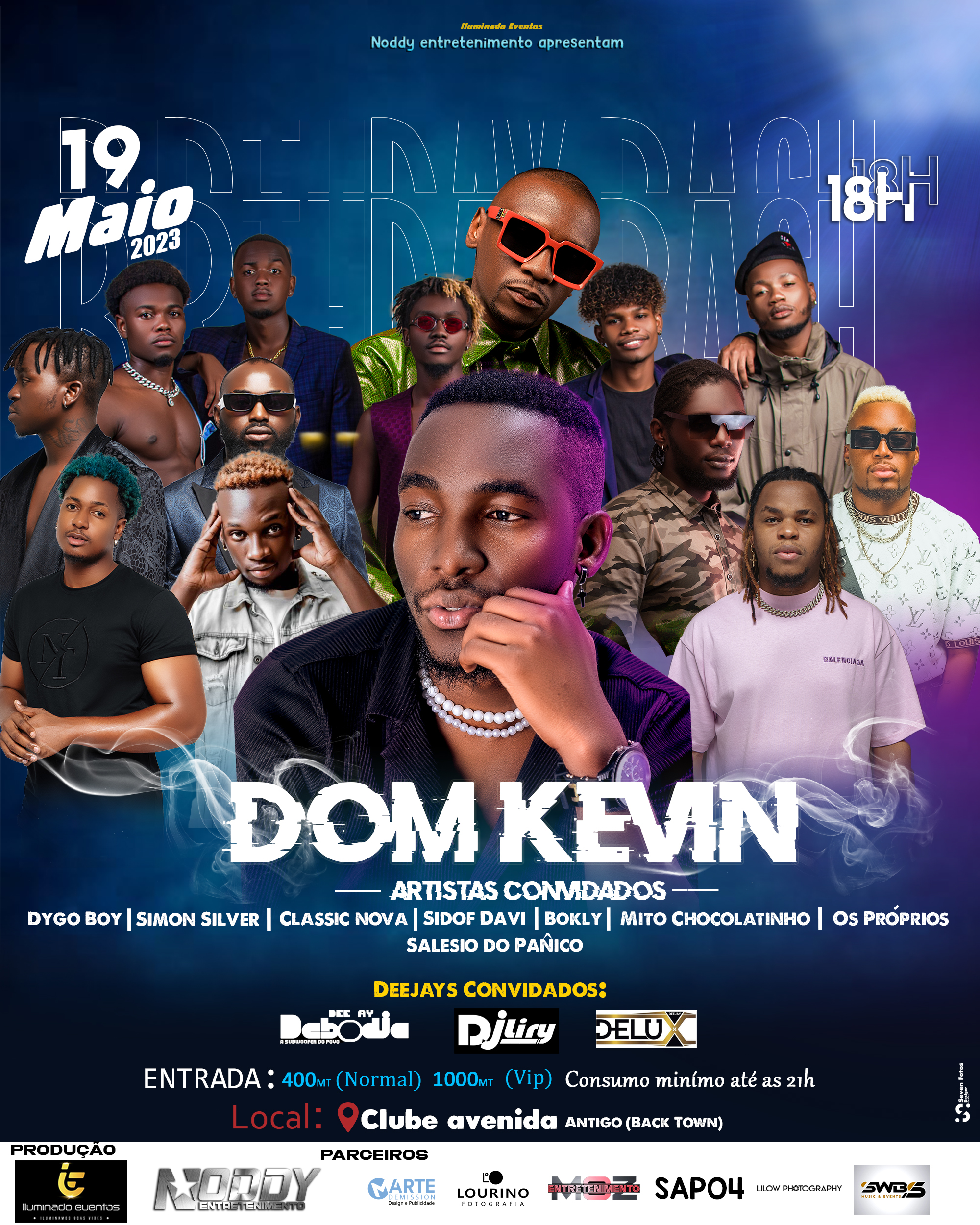 Iluminado Eventos e Noddy Entretenimento juntam Dygo Boy, Simon Silver, Sidov David e outros artistas na festa de aniversário de Dom Kevin