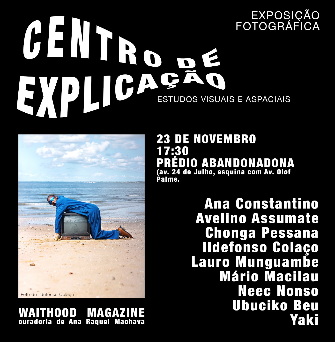 Exposição fotográfica colectiva no segundo andar do prédio abandonado