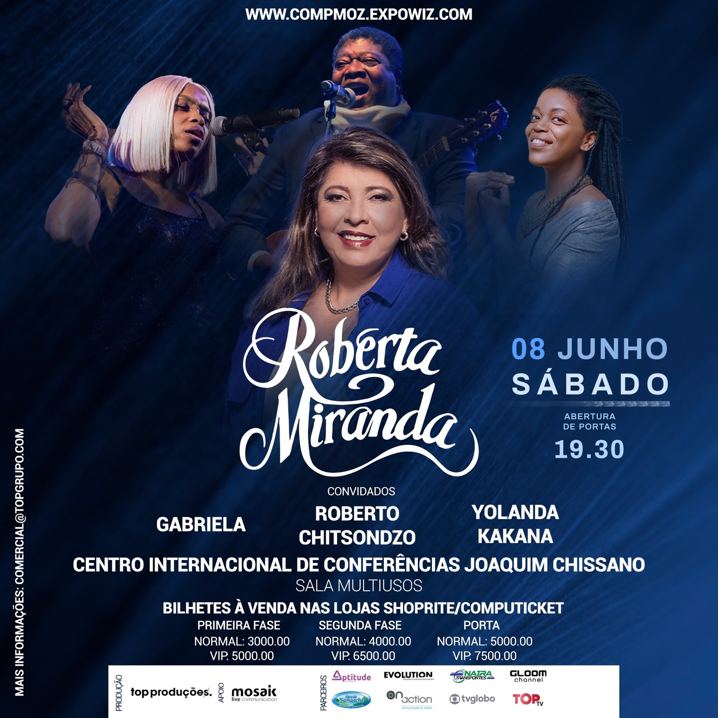 Top Produções traz Roberta Miranda a Moçambique