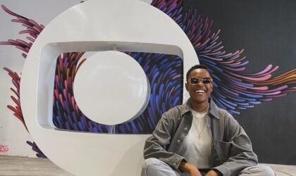 Maira Santos participa num programa da Globo