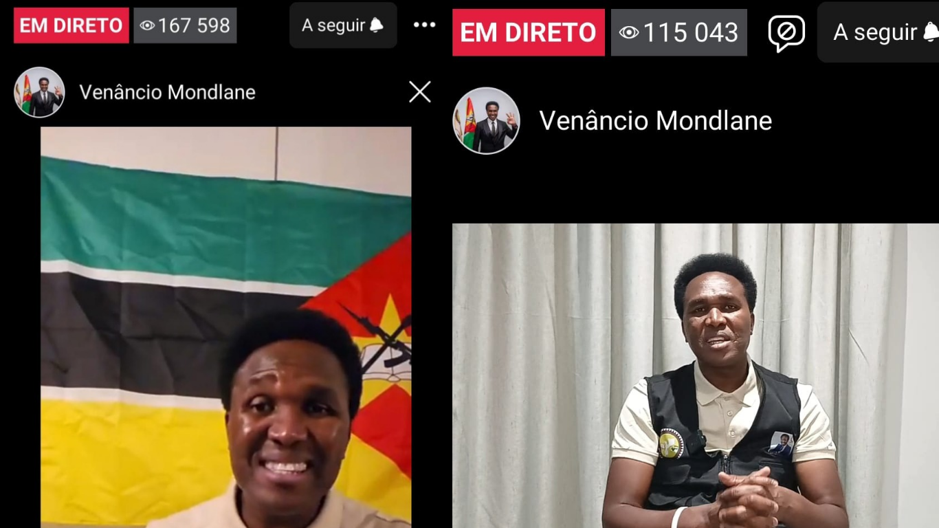 Venâncio Mondlane supera seu próprio recorde e junta 167 mil pessoas em directo na sua live