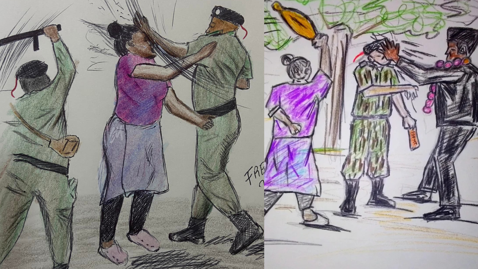 Fredy Uamusse e Amarildo Rungo transformam brutalidade policial em arte e denúncia social