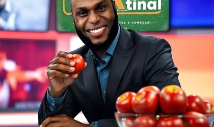 Luciano Valentim viraliza após comer maçã ao vivo na TV Miramar