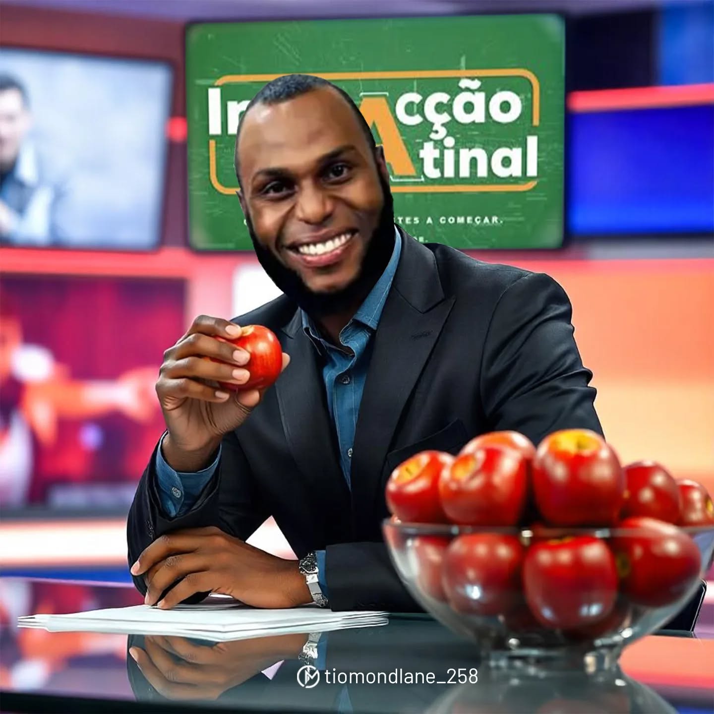 Luciano Valentim viraliza após comer maçã ao vivo na TV Miramar