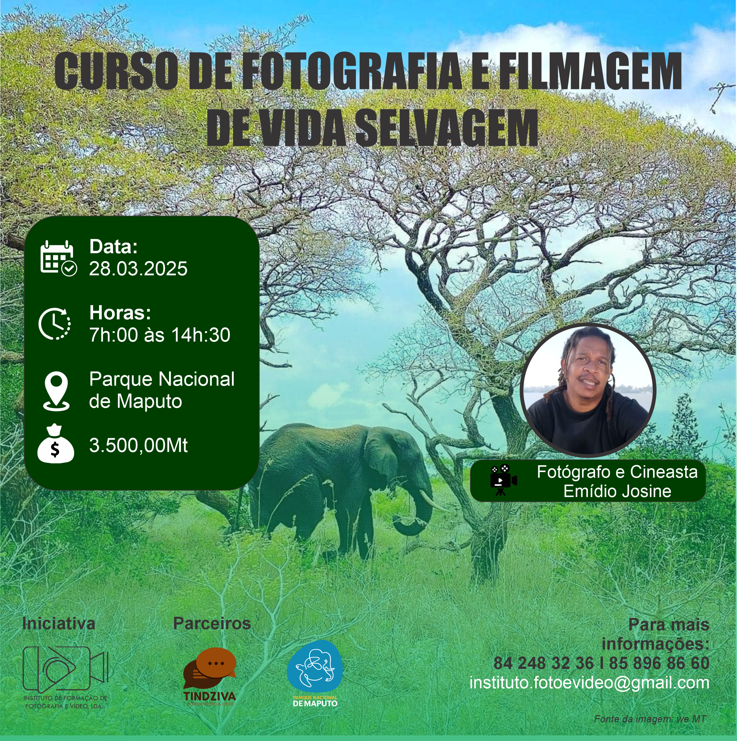 Parque Nacional de Maputo recebe curso de Fotografia e Filmagem de Vida Selvagem