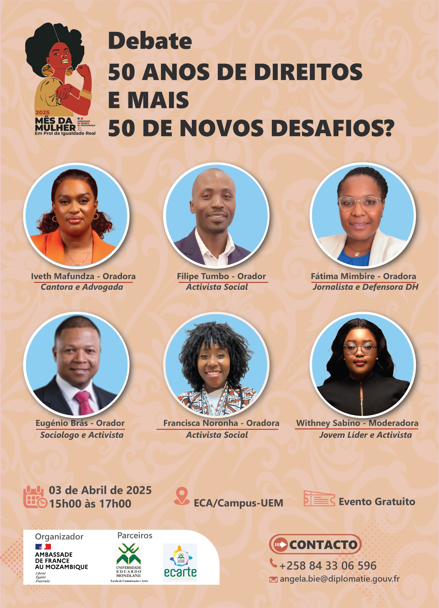 Embaixada da França e UEM promovem debate sobre os direitos das mulheres em Moçambique