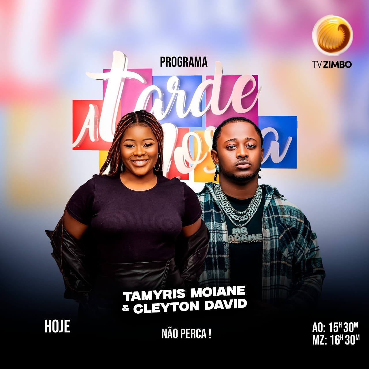 Tamyris Moiane e Cleyton David brilham nos programas angolanos antes do grande show no Huambo