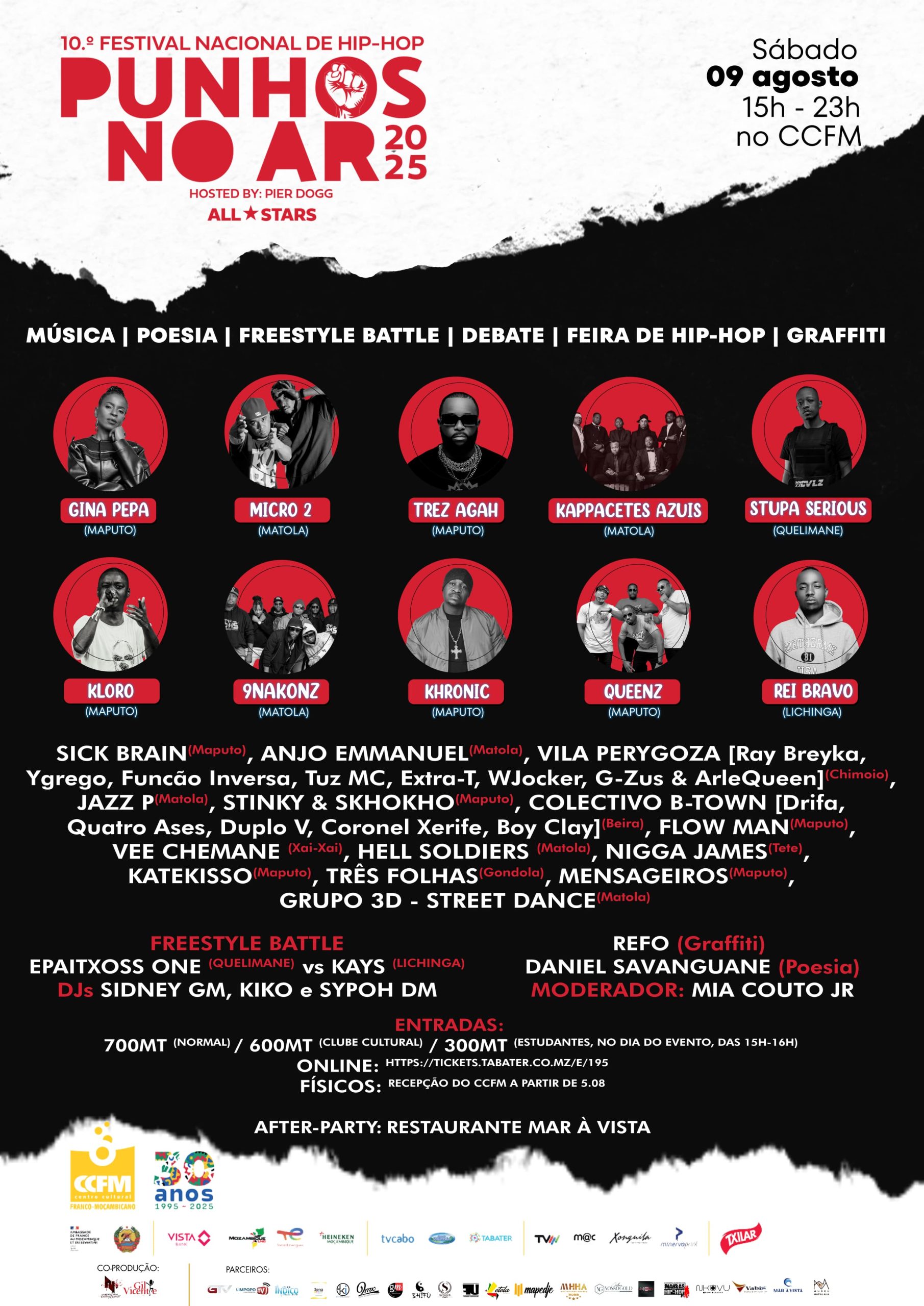 Festival “Punhos no Ar” celebra 10 anos com grandes nomes do hip-hop moçambicano