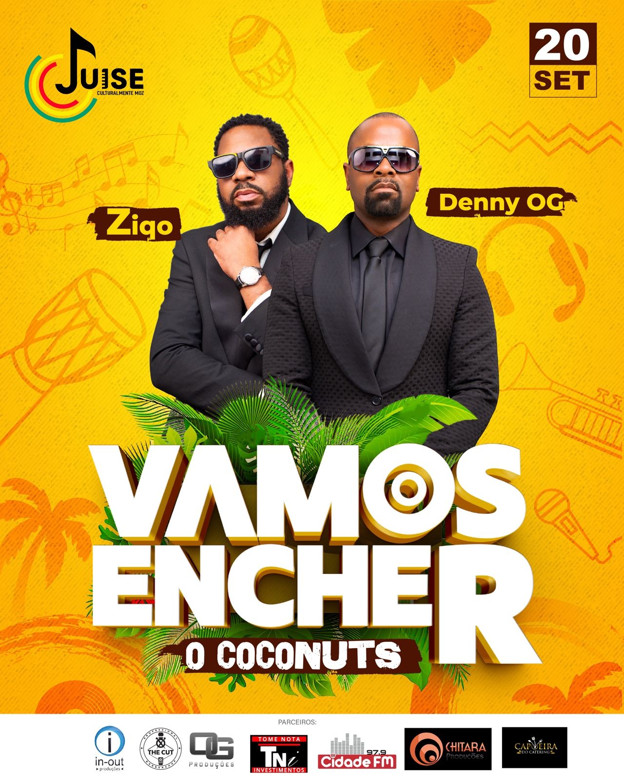 Ziqo e Denny OG prometem parar o país com o show “Vamos Encher o Coconuts” em Setembro