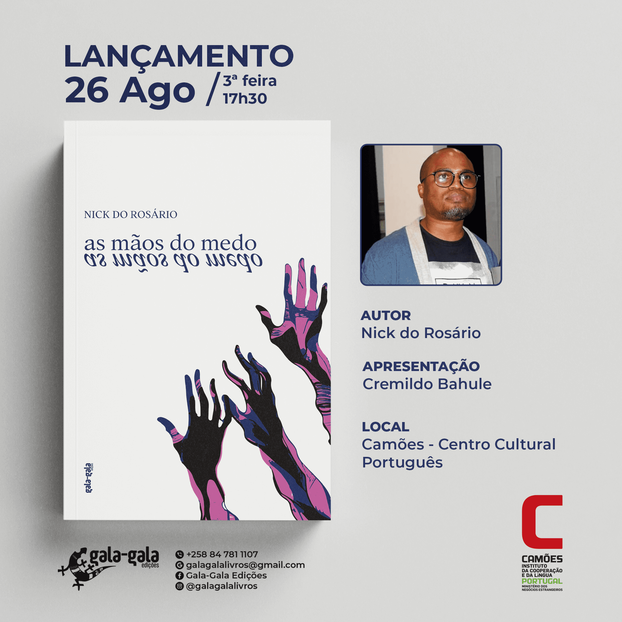 Nick do Rosário lança novo livro “As Mãos do Medo” em Maputo