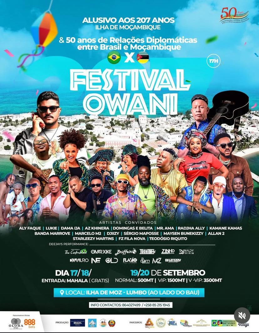 Festival Owani: artistas convidados já confirmados para a celebração na Ilha de Moçambique