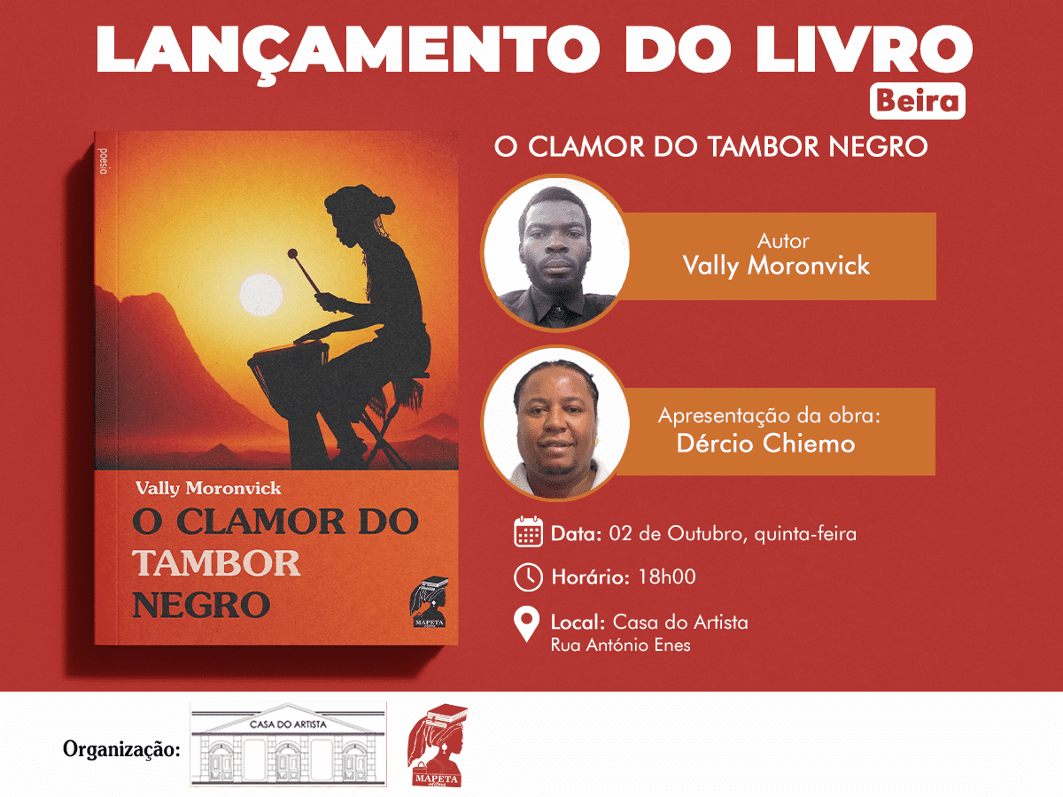 Vally Moronvick lança livro de estreia “O Clamor do Tambor Negro” na Beira