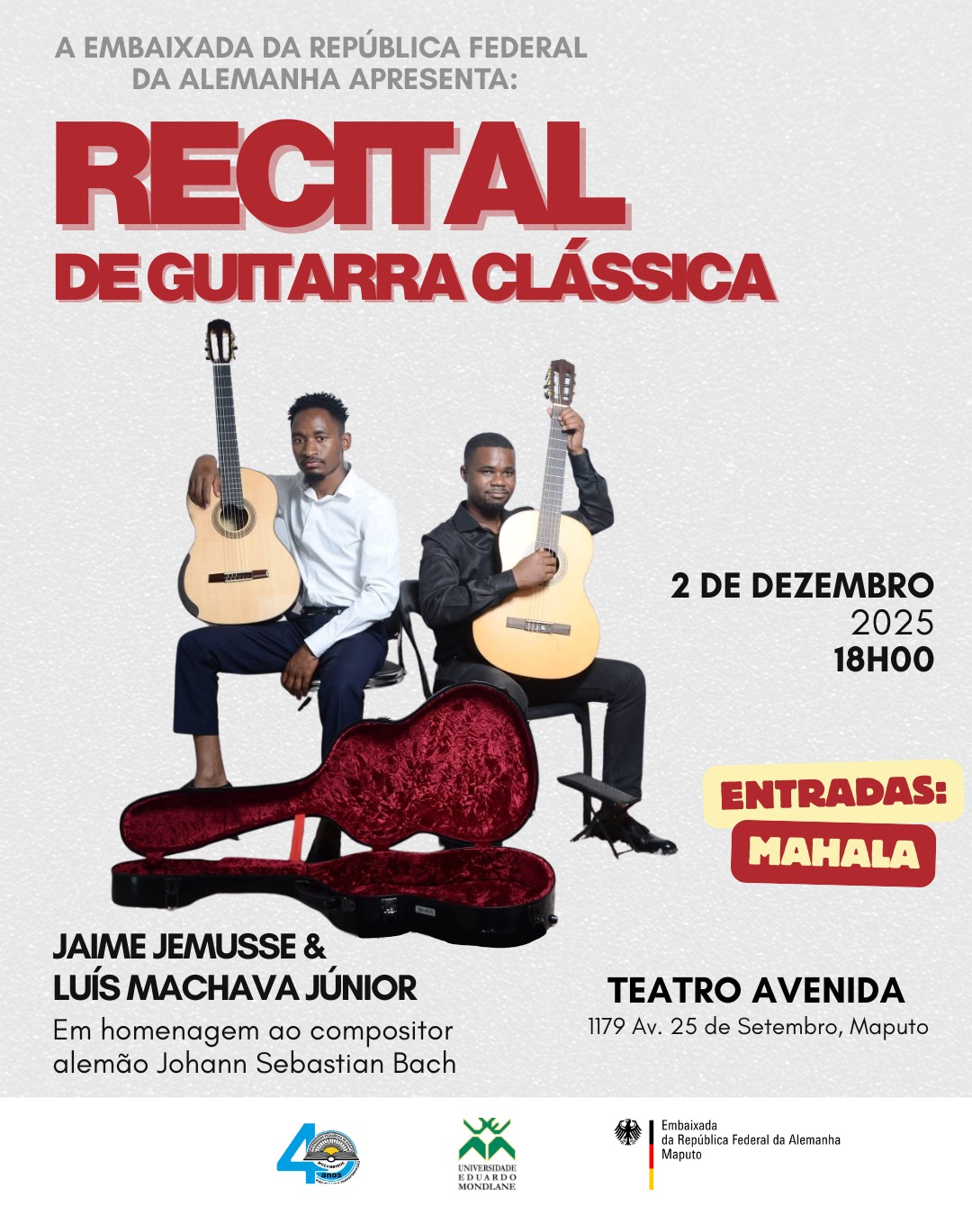 Recital de Guitarra Clássica Celebra Encontro Cultural entre Alemanha e Moçambique
