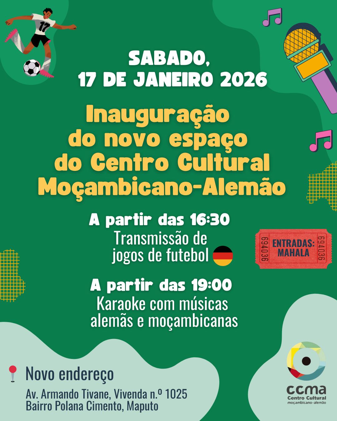 Centro Cultural Moçambicano-Alemão inaugura novo espaço na Polana Cimento