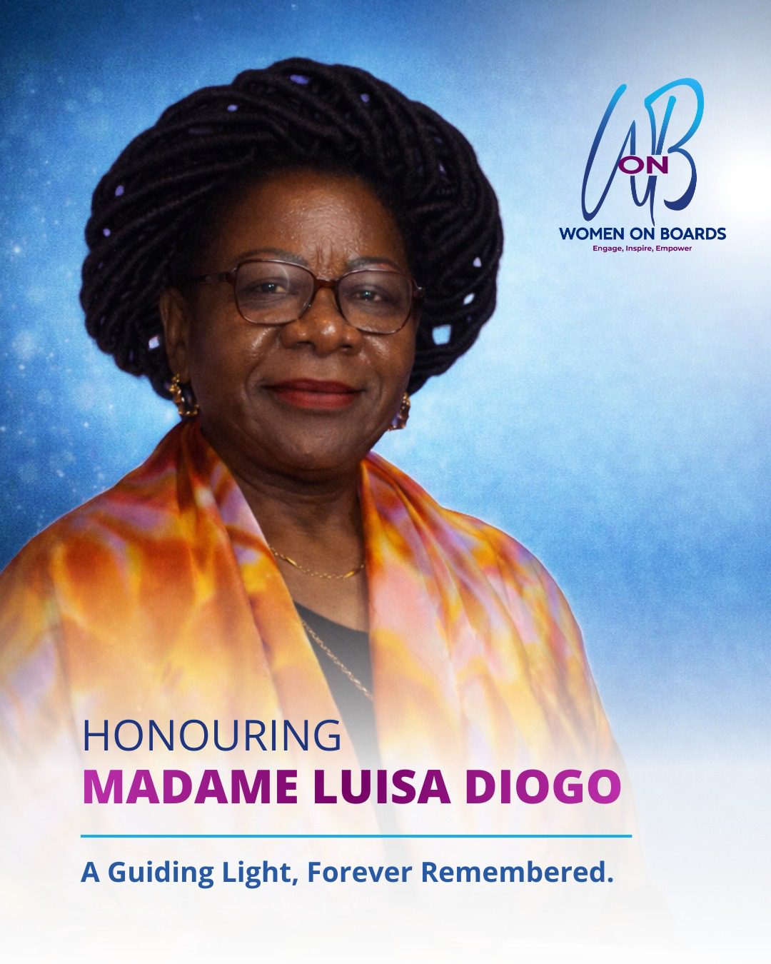 Women On Boards South Africa presta homenagem a Luisa Diogo, antiga Primeira-Ministra de Moçambique