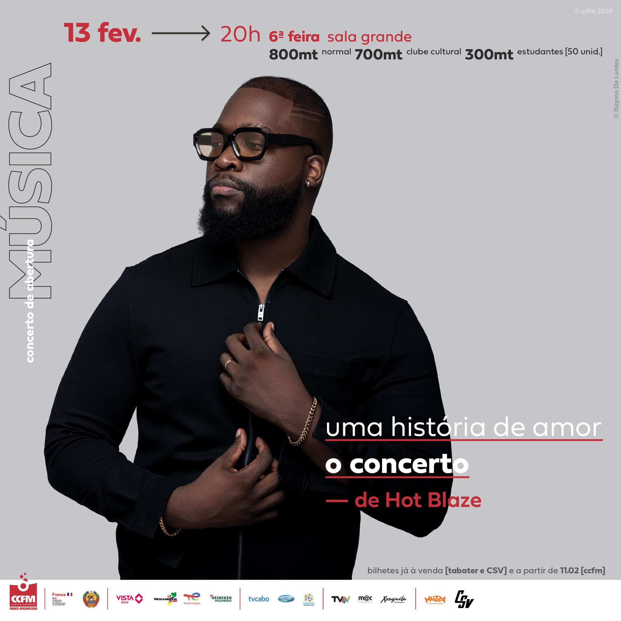 Noite do Amor com Hot Blaze no CCFM abre a agenda cultural de 2026