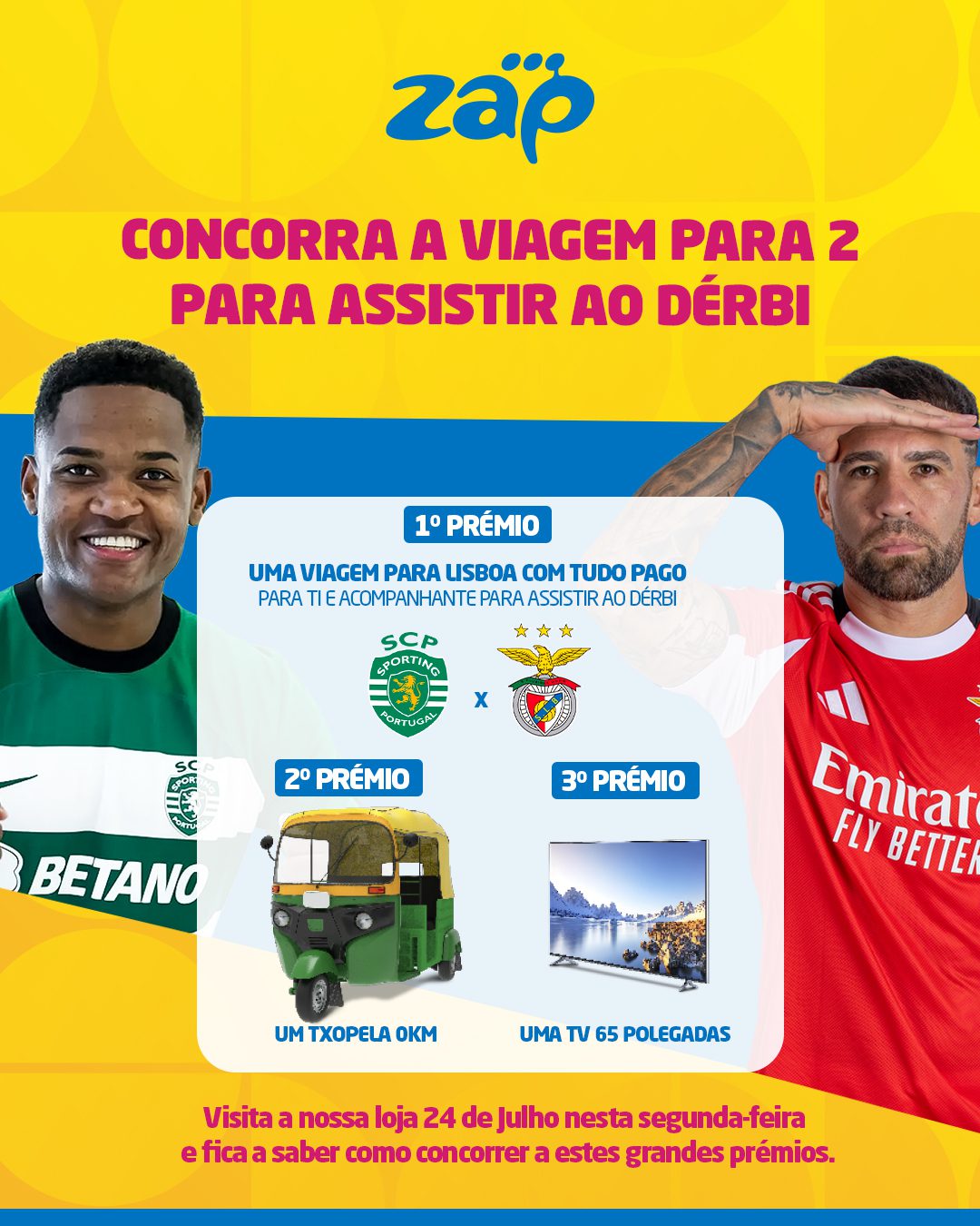 ZAP celebra 15 anos com campanha que leva vencedores ao dérbi de Sporting vs Benfica em Lisboa