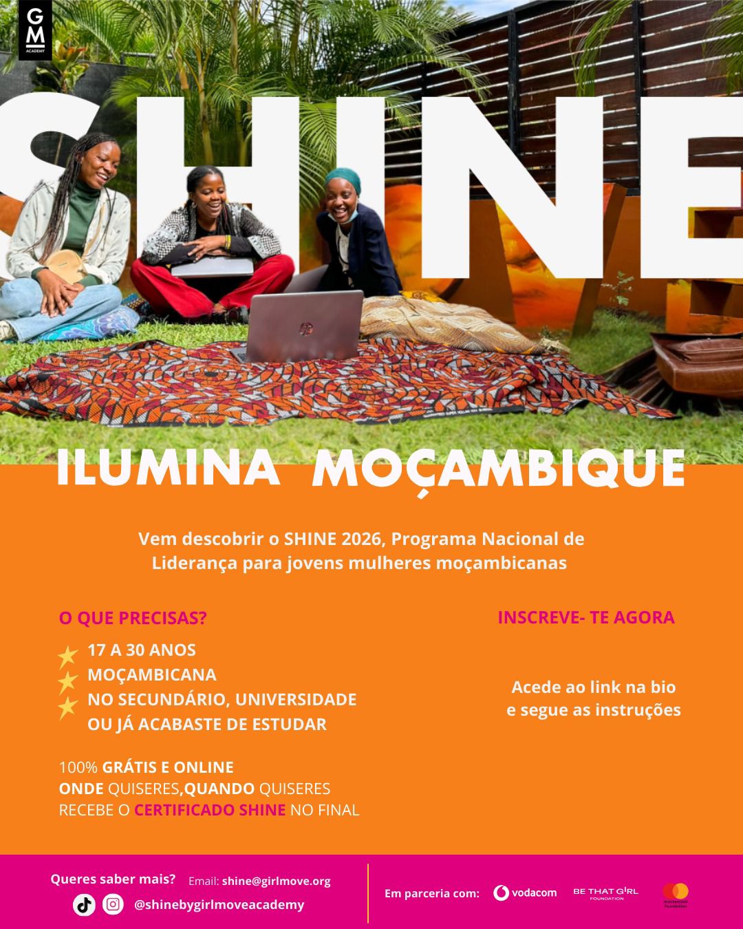 Inscrições abertas para o Programa de Liderança Feminina SHINE 2026