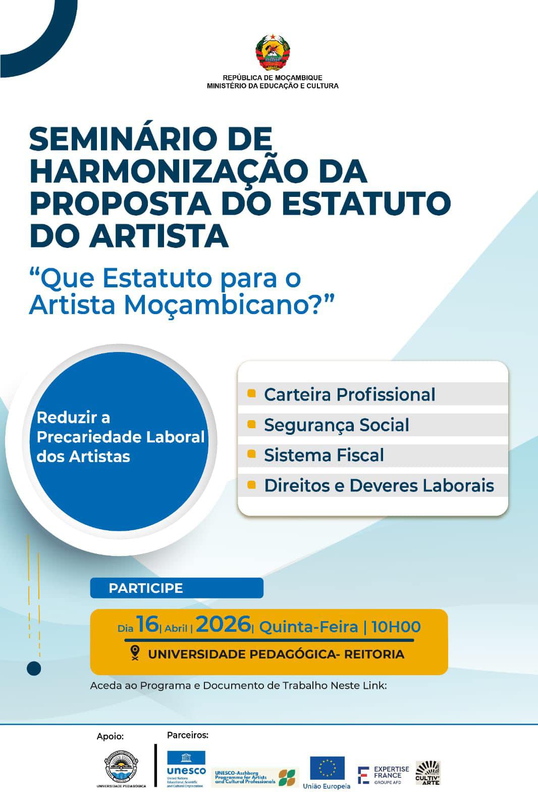 Seminário para harmonização do Estatuto do Artista em Moçambique