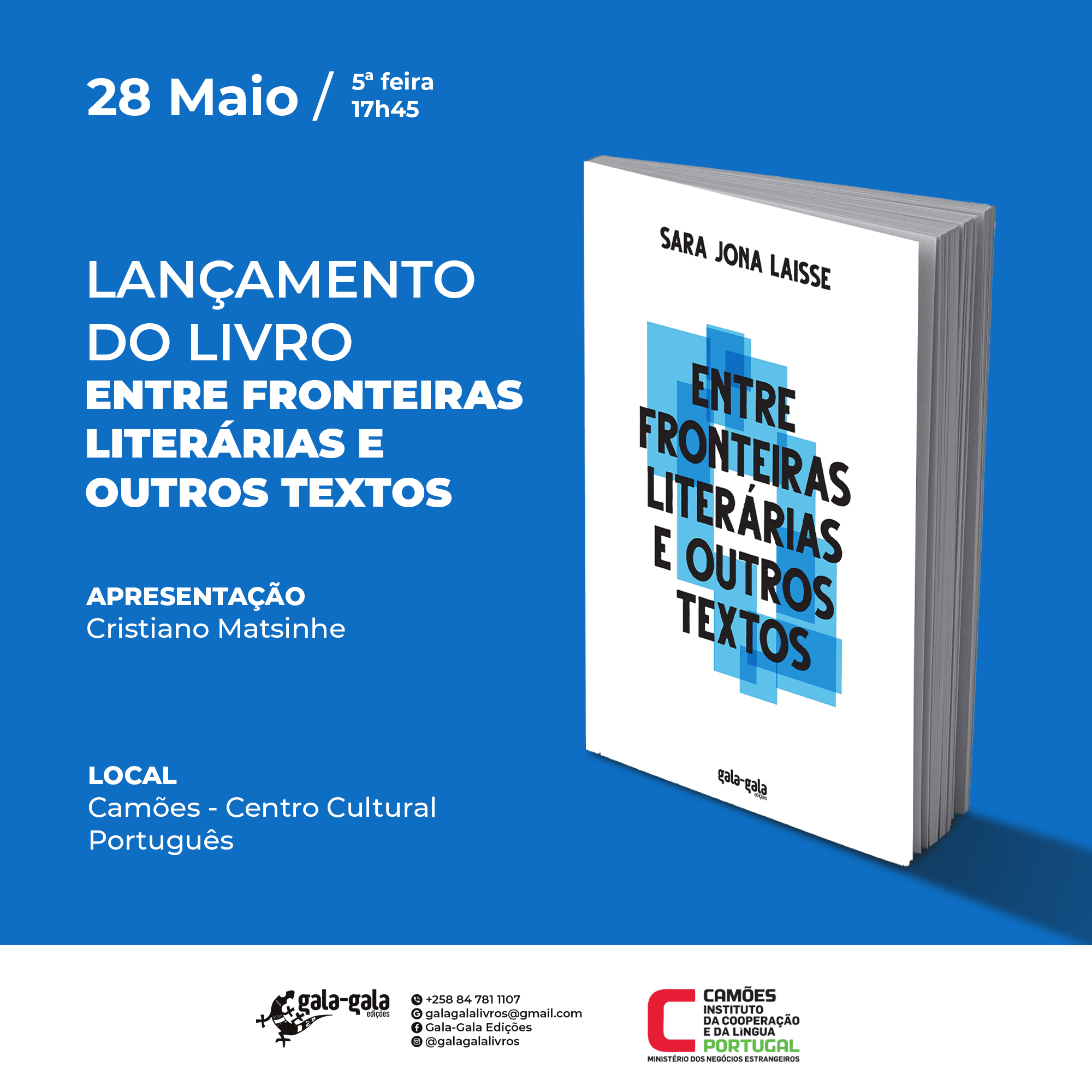 Sara Jona Laisse lança “Fronteiras Literárias” em Maputo