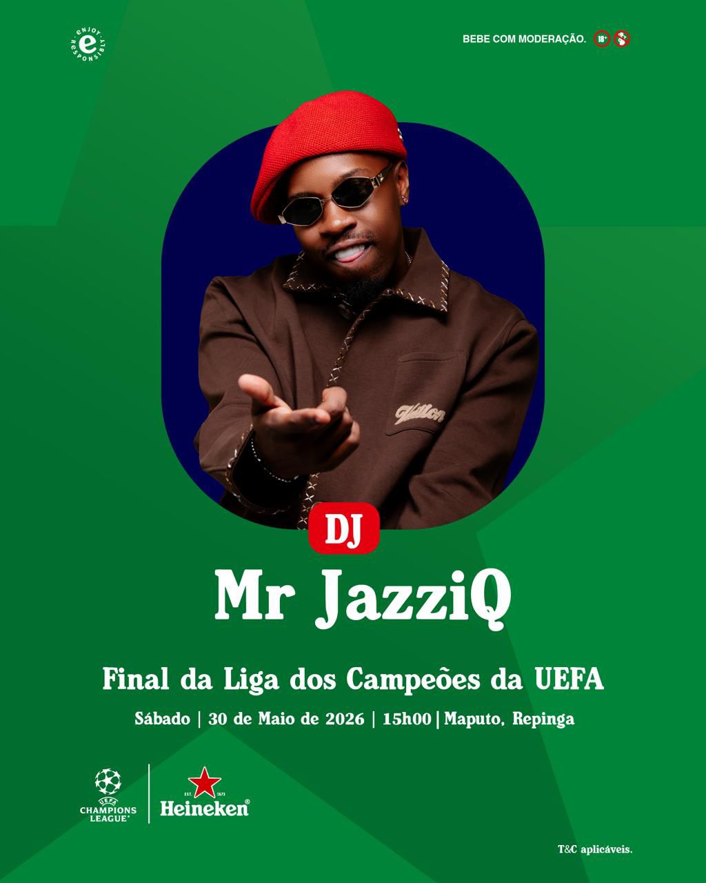 Heineken traz Mr JazziQ no evento da final da Liga dos Campeões em Maputo