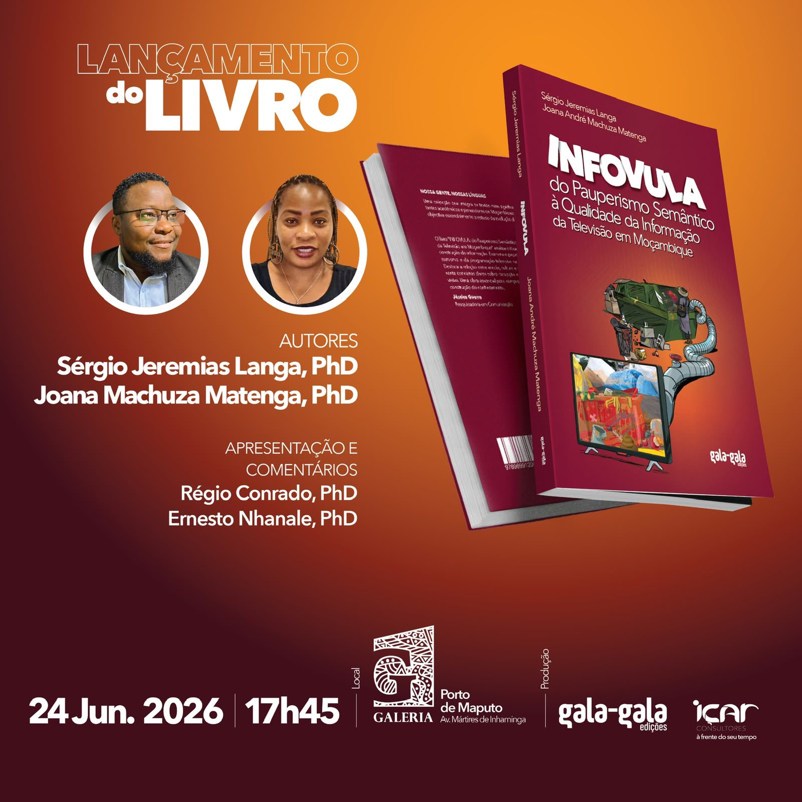 Sérgio Langa e Joana Matenga apresentam obra sobre informação e televisão