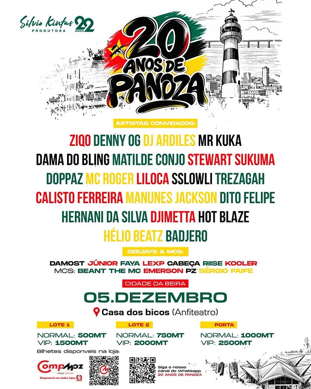 Beira recebe celebração dos 20 anos do Pandza com dezenas de artistas