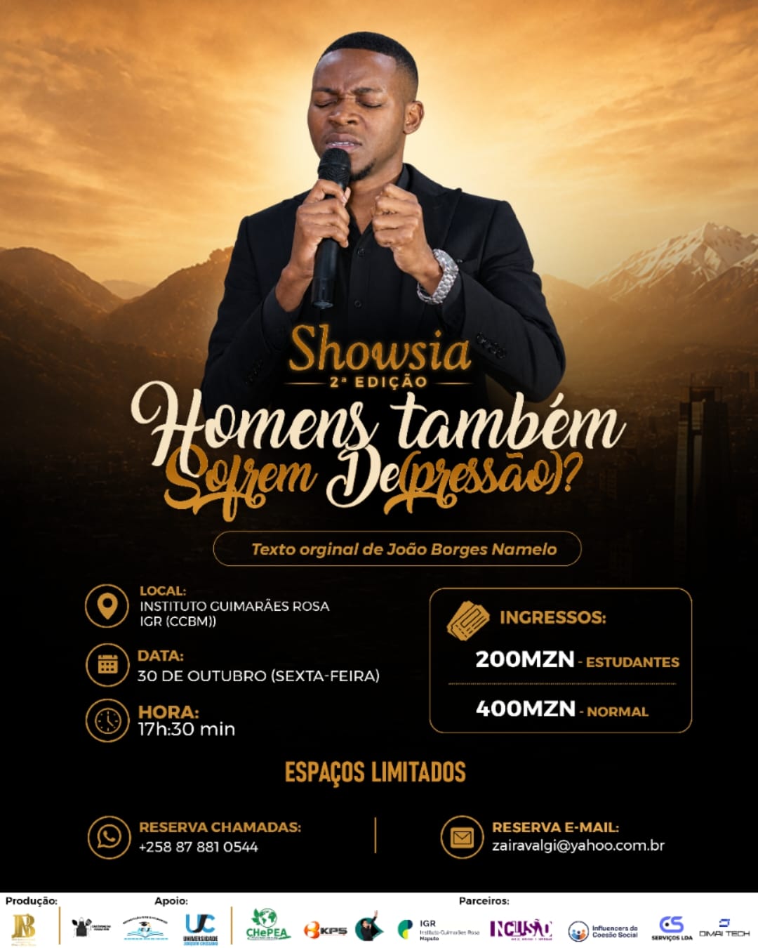 “Homens também sofrem depressão?” leva debate sobre saúde mental ao palco em Maputo