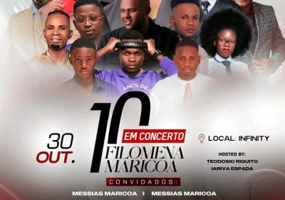 Filomena Maricoa celebra 10 anos de carreira com concerto e convidados em Nampula